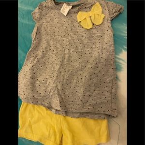 Baby girl cute polka dot shirt with yellow no brand shorts